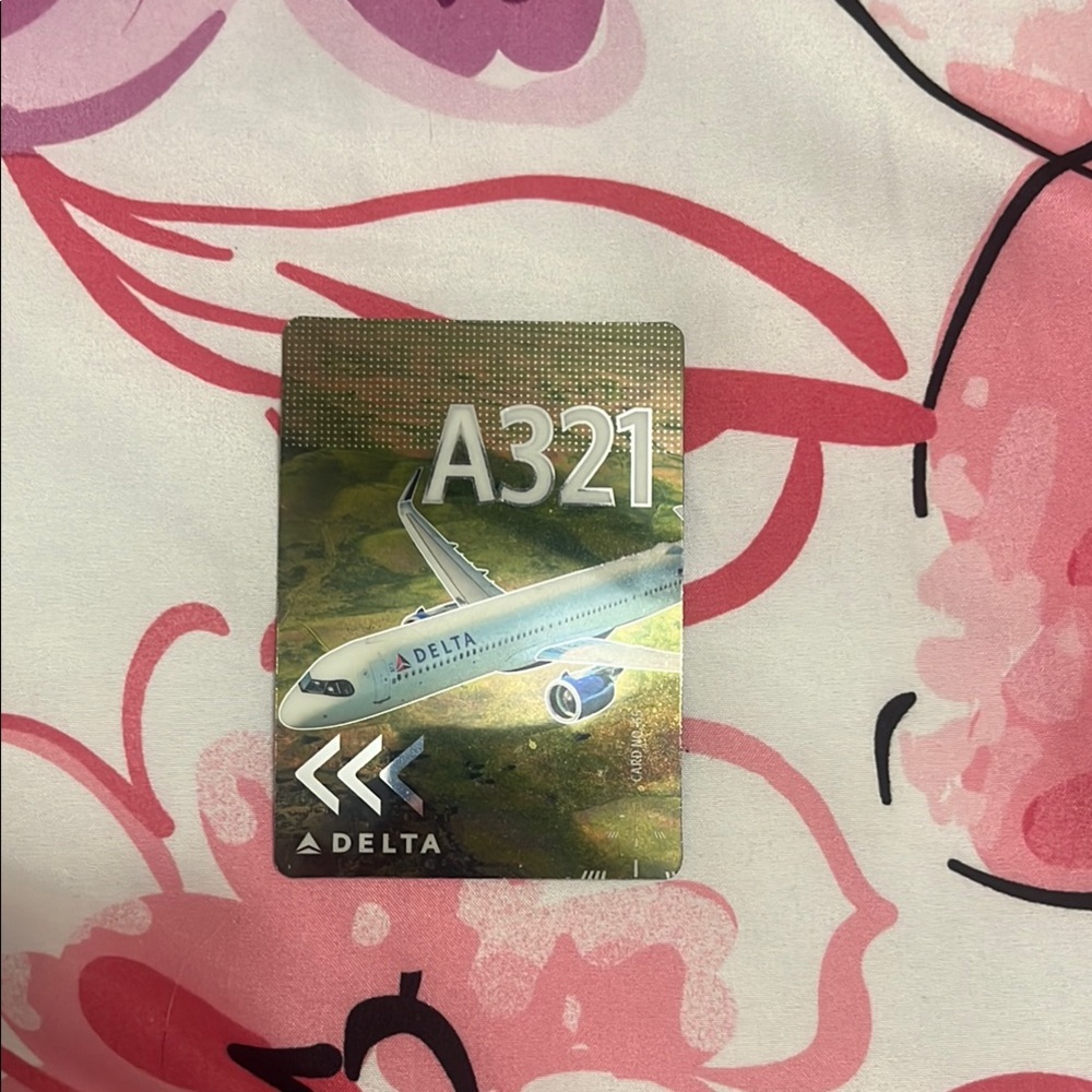 Delta A321 Silver and White Metal Card